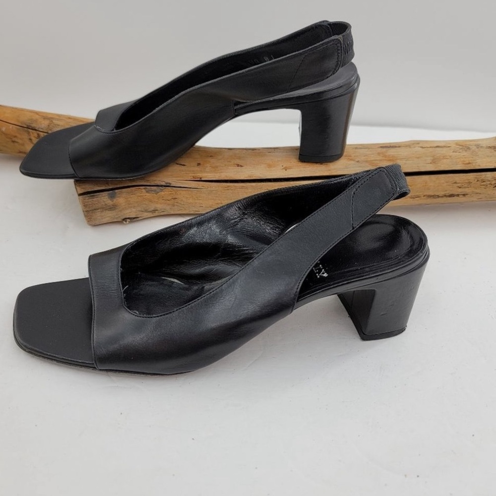 Vintage 90s Bally Black Leather Heels - Sz 8.5